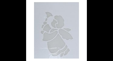 Kerst raamsjabloon engel met bel - wit - 35 cm - raamdecoratie - kerstversiering