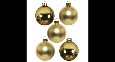 Kerstballen set - 10x stuks - goud - glas - 6 cm - glans/mat - kerstversiering