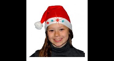 Kerstmuts - met lampjes - rood - voor kinderen - kerstaccessoires?