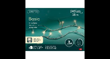 Kerstverlichting - 240 led lampjes -warm wit -1800 cm - transparant snoer -timer en dimmer