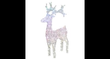 Kerstverlichting figuur - rendier - 80 leds - regenboog kleuren -?45 x 16 x 75 cm