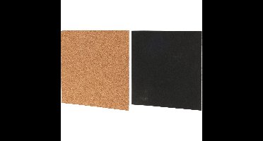 Krijtbord/prikbord set - met punaises/krijtmarker - 22 x 22 cm - kurk