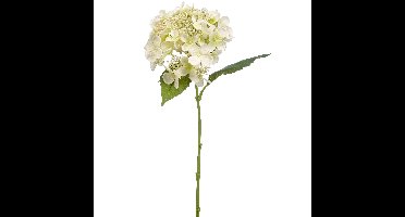 Kunstbloem Hortensia tak - 50 cm - wit - kunst zijdebloem - Hydrangea - decoratie bloem