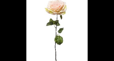 Kunstbloem Roos Laurie tak - 57 cm - licht roze - Kunst zijdebloemen