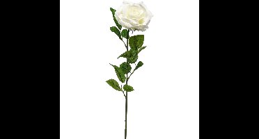 Kunstbloem roos Marleen - creme - 63 cm - decoratie bloemen