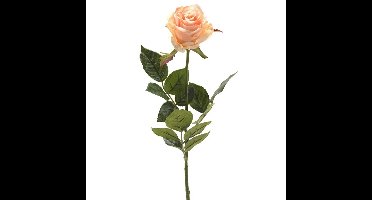 Kunstbloem roos Simone - zalm kleurig - 73 cm - decoratie bloemen