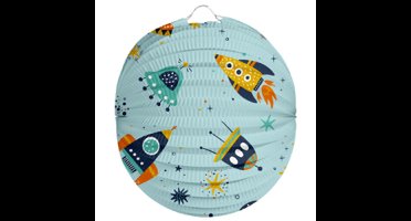 Lampion Space - 22 cm - licht blauw - papier