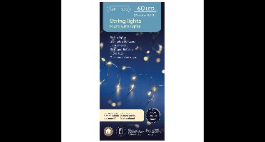 Lumineo draadverlichting - timer - zilverdraad - 40 lampjes - warm wit licht - 195 cm - 300 cm
