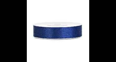 Luxe sierlint of cadeaulint - donkerblauw - 12 mm x 25 meter - satijn
