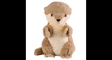 Magnetron knuffel - otter - lichtbruin/creme - 28 cm - pluhe - warmteknuffel