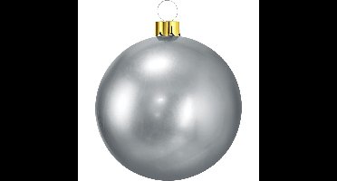 Mega grote decoratie kerstbal - 65 cm - zilver - opblaasbaar