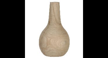 Mica Decorations Vaas - hout - bolvormig - 16 x 28 cm - bloemenvaas
