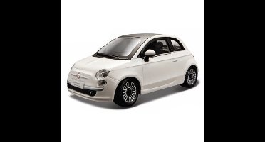 Modelauto/speelgoedauto Fiat 500 2007 - wit - schaal 1:24
