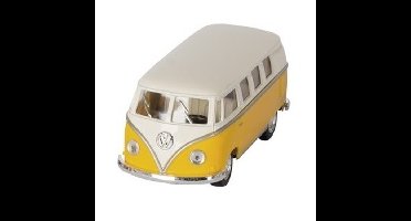 Modelauto Volkswagen T1 two-tone - geel/wit - 13cm - speelgoed auto schaalmodel - miniatuur model