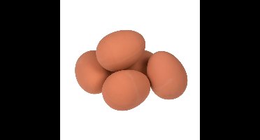 Nep stuiterend ei - 8x - rubber - bruin - 5 cm - stuiterbal fop eieren