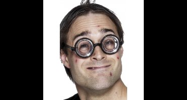 Nerdy verkleed bril met jampot glazen - nerd/proffessor brilletje - voor volwassenen