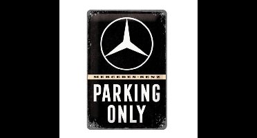 Nostalgic Art wandbord/muurplaatje - metaal - Mercedes Benz Parking Only - 20 x 30 cm