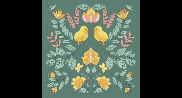 Paas thema servetten Ornament Easter - 20x - groen - 24 x 24 cm - feestservetten - Paasontbijt