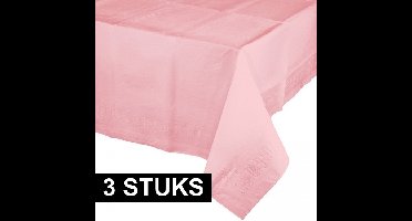 Party/verjaardag Tafelkleed - 3x - roze - 274 x 137 cm - tafellaken van papier