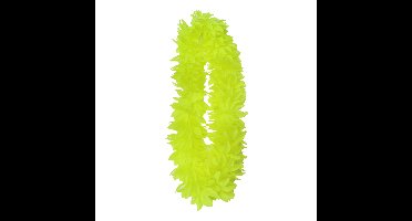 Partyxplosion Hawaii slinger - neon geel - 1 m - polyester - feestartikelen