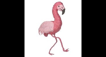 Pinata flamingo - 34 x 35 x 37 cm - roze - papier mache - karton