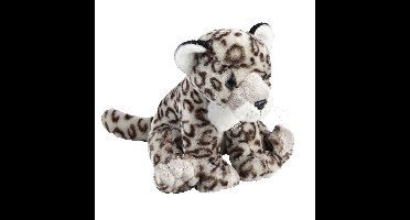 Pluche dieren Sneeuw Luipaard knuffel - spotted - 30 cm