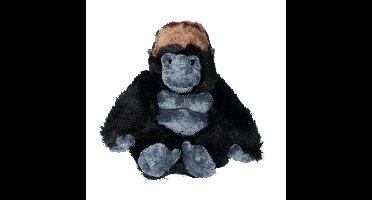 Pluche gorilla knuffel - aap/apen - zwart - 28 cm - speelgoed - knuffeldieren - voor kinderen