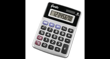 Rekenmachine/calculator - zilver - 12 x 8,5 cm - school of kantoor