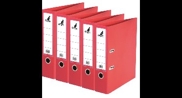 Ringband map/ordners A4 - 5x - rood - 31 x 28 x 7 cm - Documenten opbergen - Kantoorartikelen