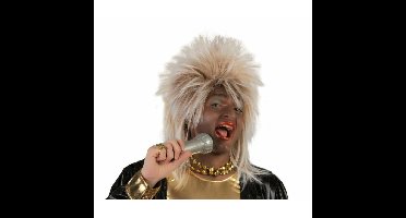 Rockster damespruik Tina - blond - foute party - jaren 80/90 feest