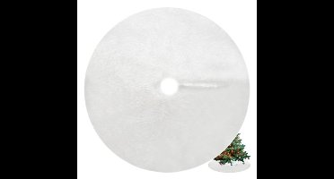 Ruhhy Kerstboomrok - wit - D150 cm - polyester - kerstboom rok - kerstboomkleed