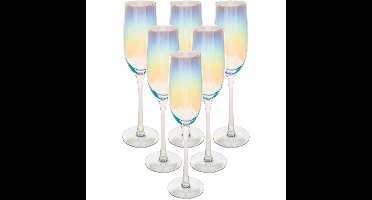 Secret de Gourmet Champagneglazen - 6x - parelmoer - 210 ml - Flutes - Fantasy
