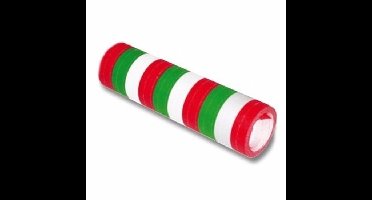 Serpentine rollen groen/rood/wit - papier - 400 cm - Italiaanse kleuren