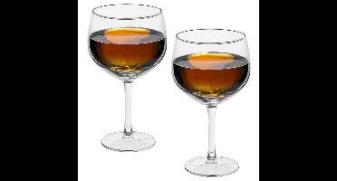 Set van 2x grote wijnglazen voor rode wijn Bourg 650 ml van glas