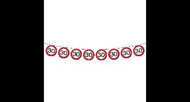 Slinger 30 jaar - verkeersborden - 12 meter - vlaggenlijn - leeftijd versiering