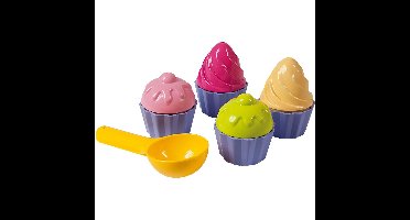 Speelgoed cupcake zandvormen - 9-delig - strand/zandbak speelgoed - zandspeelset