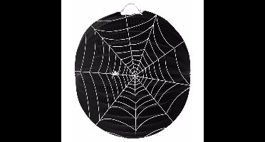 Spinnenweb lampion 22 cm halloween versiering