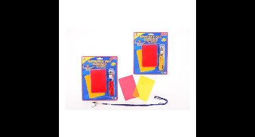 Sportline scheidsrechter - speelset - rode & gele kaart - fluit - 3delig