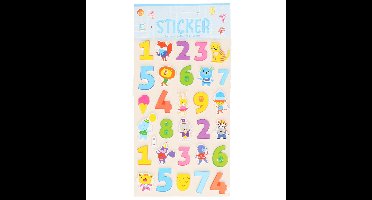 Stickervelletjes - 25x sticker cijfers 0-9 - gekleurd - nummers