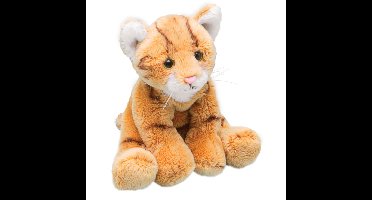 Suki Gifts Pluche kat knuffel - oranje / tabby - 12 cm - poes - katten knuffeldieren
