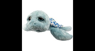 Suki Gifts pluche zeeschildpad Jules knuffeldier - cute eyes - blauw - 24 cm