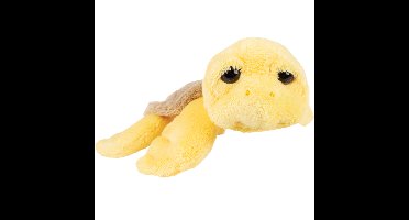 Suki Gifts pluche zeeschildpad Jules knuffeldier - cute eyes - geel - 14 cm
