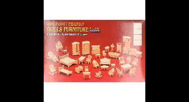 T & F Creations poppenhuis meubels - bouwpakket - hout - 3D bouwspeelgoed - kinderen