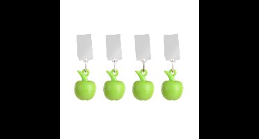 Tafelkleedgewichten appels - 4x - groen - kunststof - voor tafelkleden en tafelzeilen