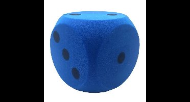 T&F Creations Grote dobbelsteen - blauw - 16 x 16 cm - foam - groot formaat - dobbelspel dobbelsteen
