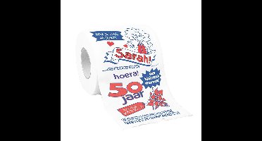 Toiletpapier verjaardag Sarah 50 jaar - met grappige tekst - 50e verjaardag - Cadeau