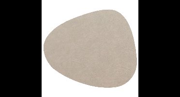 Unique Living placemats Floris lederlook - 1x - 39 x 30 cm - beige - PU leather - tafel