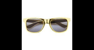 Verkleed bril - goud montuur - Carnaval zonnebril - party bril - Disco/Eighties/Pimp/Diva