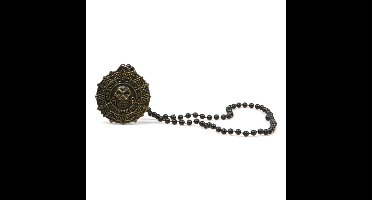 Verkleed sieraden ketting met skull - zwart - dames - kunststof - Heks/Piraat/evil Queen