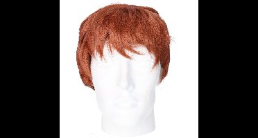 Verkleedpruik voor heren - rood - Seventies - Carnaval - kort haar